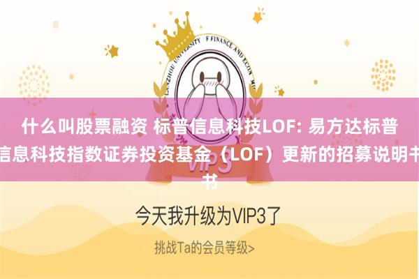 什么叫股票融资 标普信息科技LOF: 易方达标普信息科技指数证券投资基金（LOF）更新的招募说明书